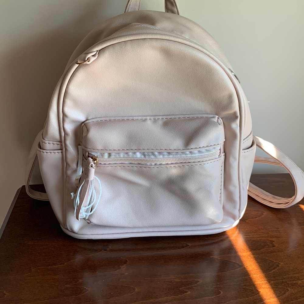 Cream Colored Mini Backpack Bag